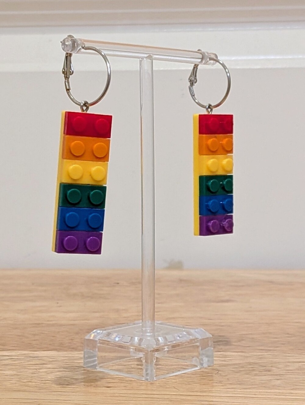 EUC Rainbow Lego LGBTQIA2S Pride Themed Dangle Earrings - Picture 7 of 7